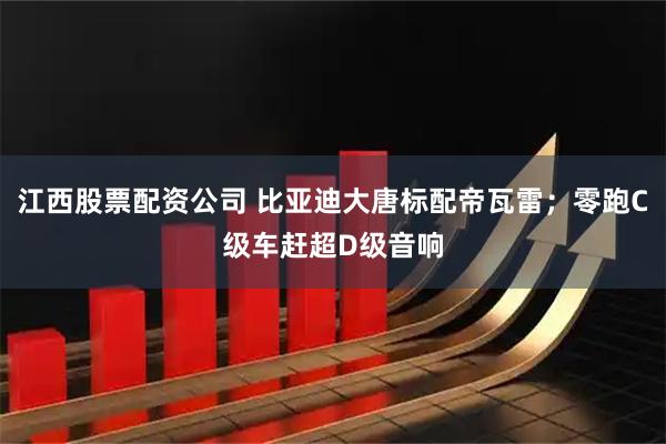 江西股票配资公司 比亚迪大唐标配帝瓦雷；零跑C级车赶超D级音响